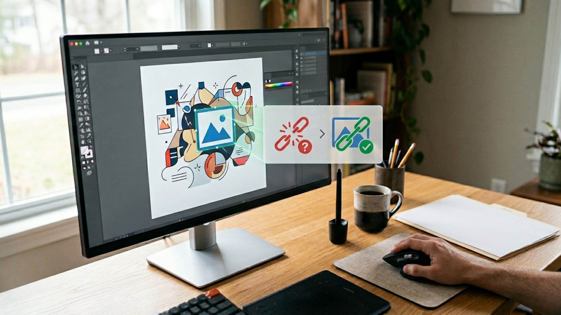 Illustratorで画像のリンク切れを修復するイメージ画像